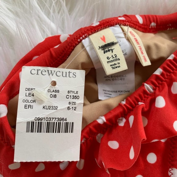 J. Crew Baby Red Polka-dot Swim Bloomers 6-12mo NWT - Picture 3 of 3